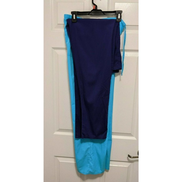 Blue Pants - 2 Scrubs Bottoms - Pants Medium Purple Turquoise